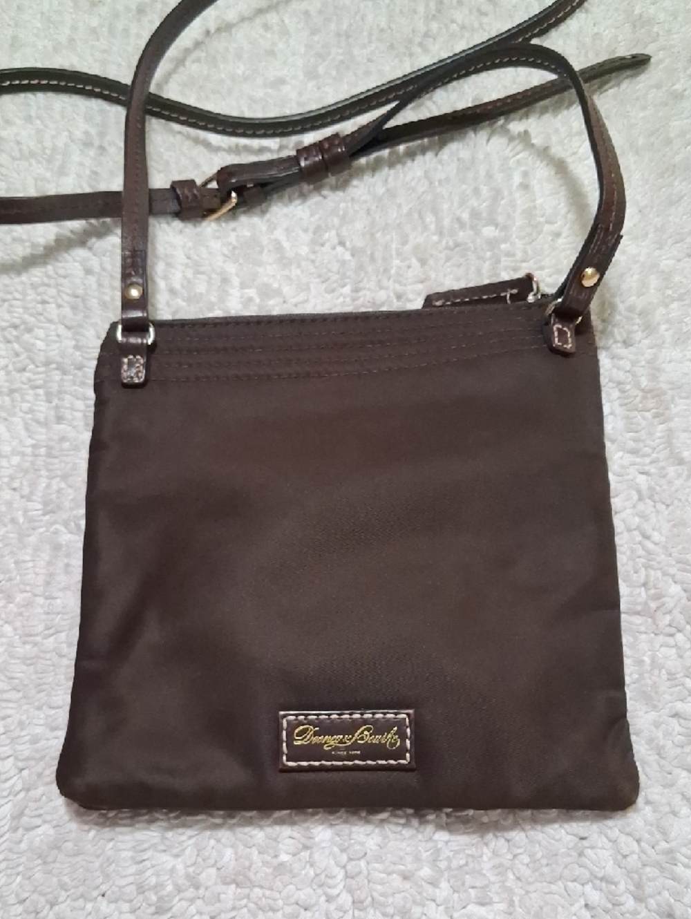Dooney & Bourke Dark Brown Nylon Crossbody Bag with Duck Accent - Picture 3 of 9